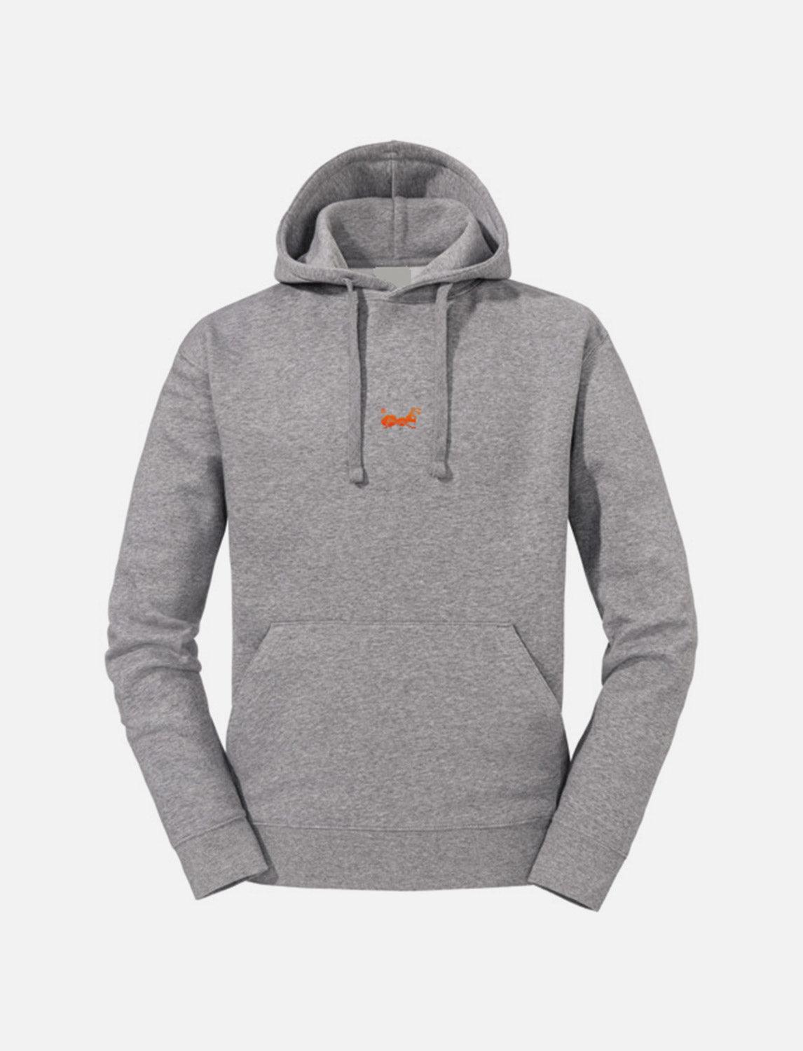 Men's hoodie with kangaroo pocket, double-layered hood, flat drawstring and slim fit