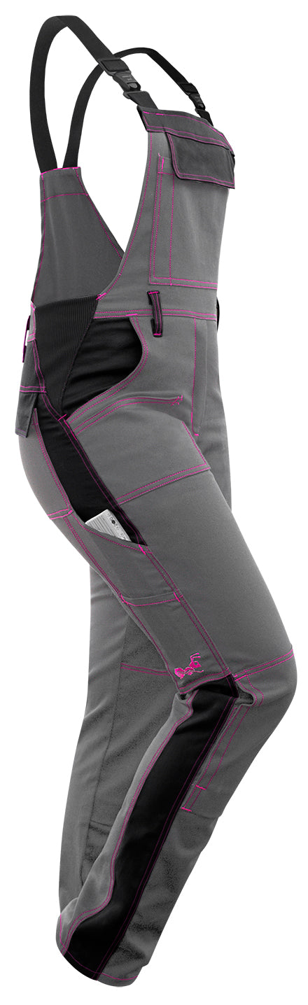 Salopette de travail femme en coton stretch avec poches pour genouillères | StrongAnt D511SCS