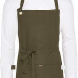 StrongAnt M627 Canvas-Latzschürze Olive – Detail Tasche und Metallöse